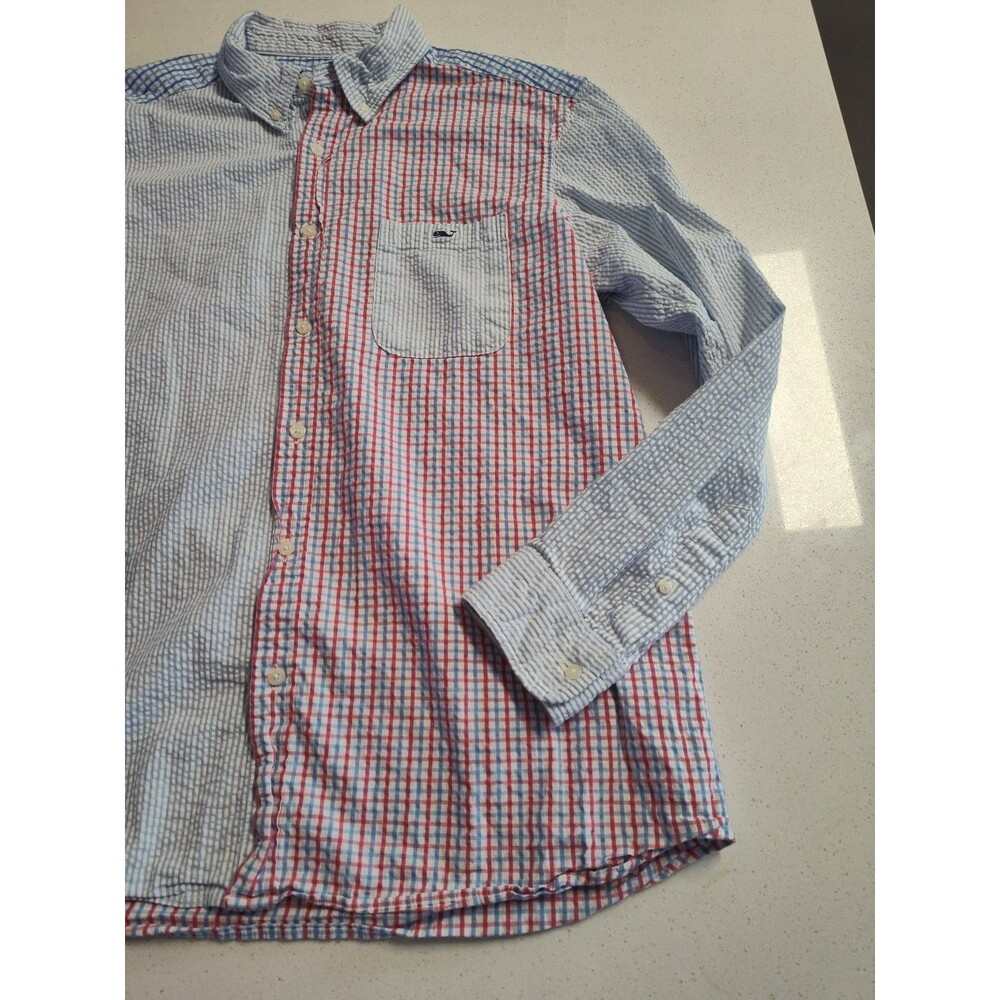 Vineyard Vines Seersucker Men's Shirt XL Colorblock Various print Blue White Red
